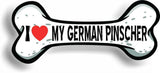 I Love My German Pinscher Car Magnet Bumper Sticker 3"x7"