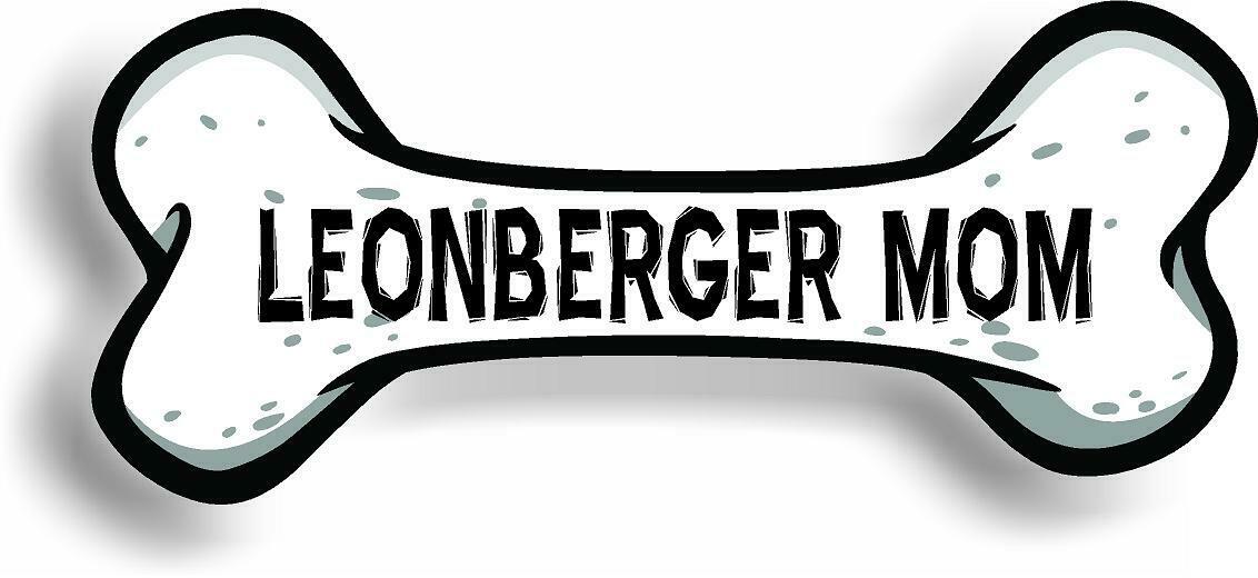 Dog Mom Leonberger Bone Car Magnet Bumper Sticker 3"x7"
