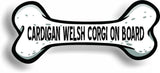 Dog on Board Cardigan Welsh Corgi Bone Car Magnet Bumper Sticker 3"x7"