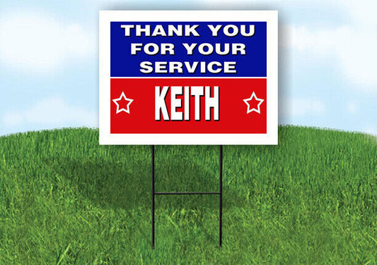 KEITH THANK YOU SERVICE 18 in x 24 in Yard Sign Road Sign with Stand