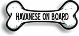 Dog on Board Havanese Bone Car Magnet Bumper Sticker 3"x7"