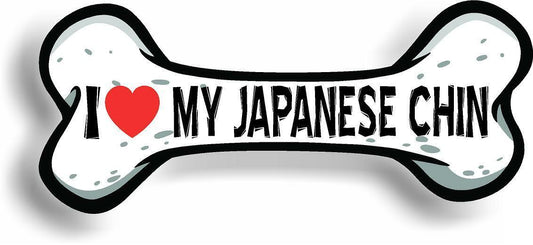 I Love My Japanese Chin Car Magnet Bumper Sticker 3"x7"