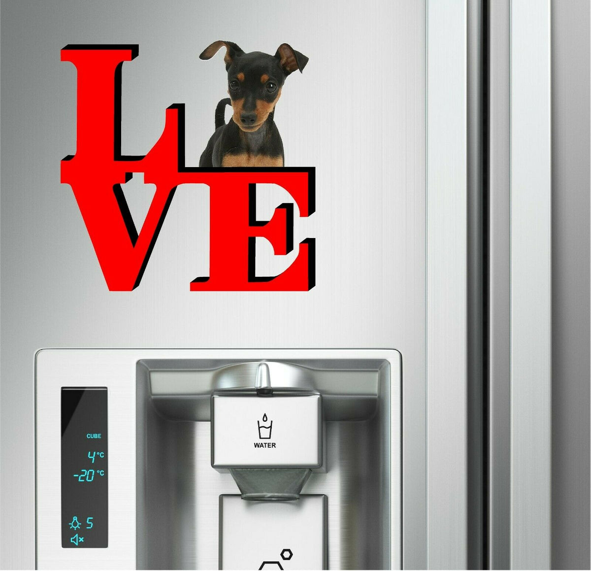 Miniature Pincher Love Park Cute Dog Fridge Refrigerator Car Magnet