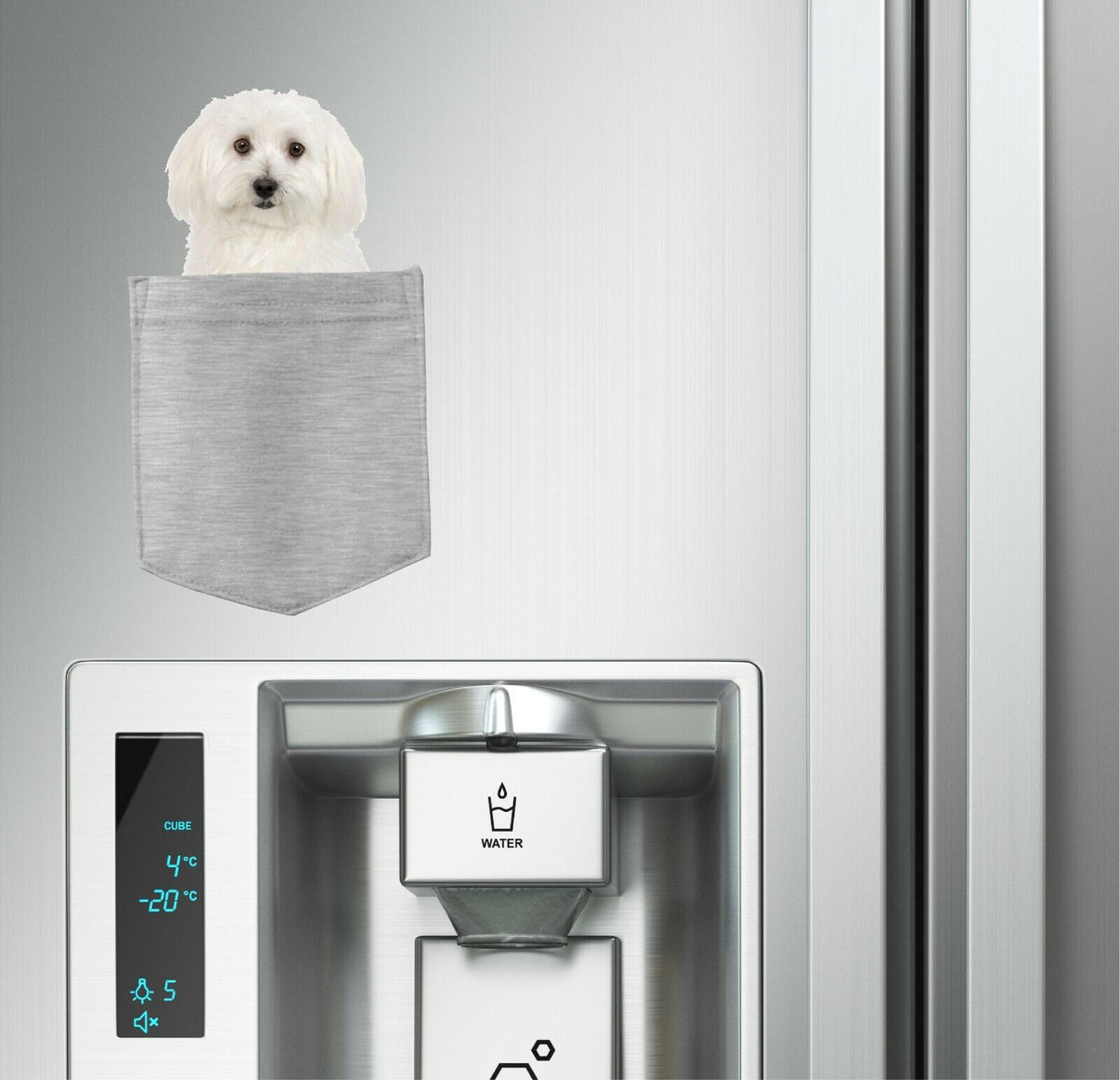 Bichon Frises Dog in pocket Fridge Car Magnet Bumper Sticker App size 4"x7"