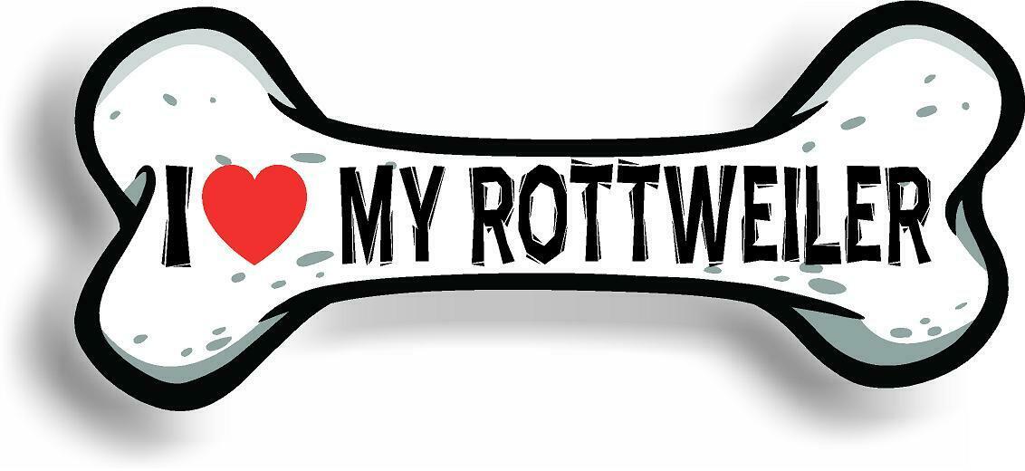I Love My Rottweiler Car Magnet Bumper Sticker 3"x7"