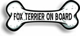 Dog on Board Fox Terrier Bone Car Magnet Bumper Sticker 3"x7"