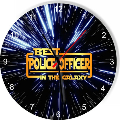 Best Police Officer in the Star Galaxy Wars Space Kitchen Living room Wall Clock