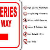 DELIVERIES THIS WAY DIRECTIONAL RED 8 Arrow Variations Aluminum composite sign