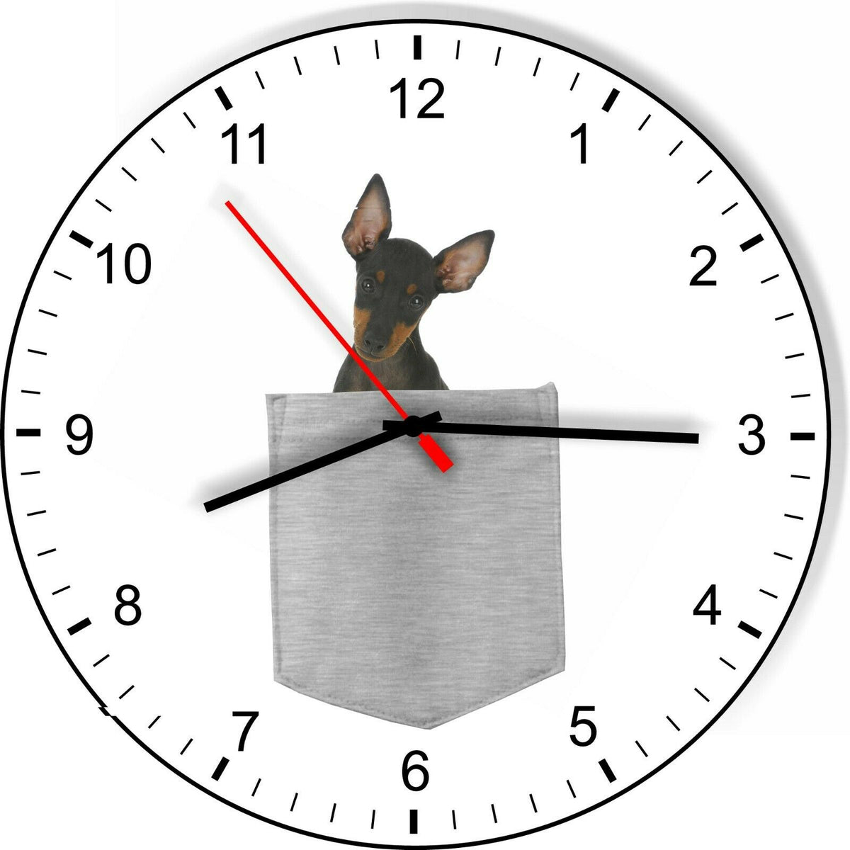 Manchester Terrier In Your Pocket Dog kitchen living room Wall Clock