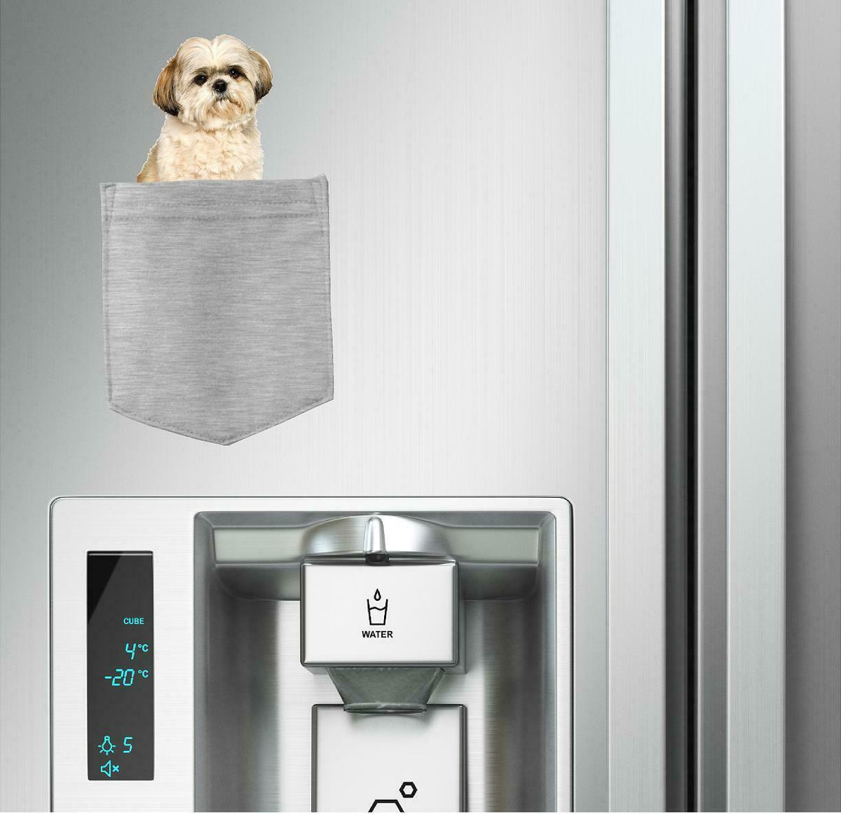 Shih Tzu Dog in pocket Fridge Car Magnet Bumper Sticker App size 4"x7"
