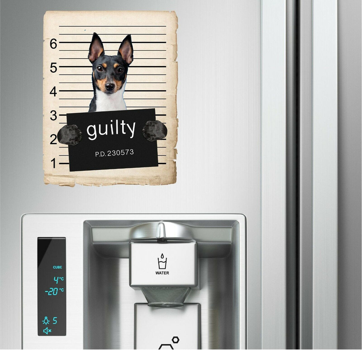 Toy Fox Terrier Mugshot Bad Dog Fridge refrigerator Car Magnet