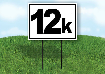 KILOMETER 12 K DISTANCE MARKER  RUNNING RACE Yard Sign with Stand LAWN SIGN