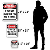 NO TRESPASSING If You Can Read This You Are In Range Outdoor Metal sign