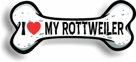 I Love My Rottweiler Car Magnet Bumper Sticker 3"x7"
