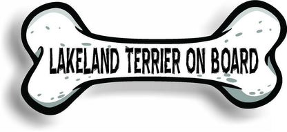 Dog on Board Lakeland Terrier Bone Car Magnet Bumper Sticker 3"x7"