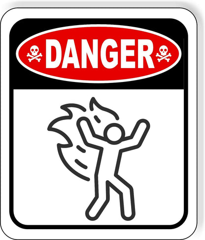 DANGER FIRE HAZARD Metal Aluminum composite sign