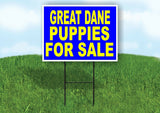 Great Dane PUPPIES FOR SALE YELLOW BLUE Yard Sign Road with Stand LAWN SIGN