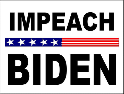 3 Pack Eco Impeach Biden White Background Bumper Magnet 4 in x 3 in