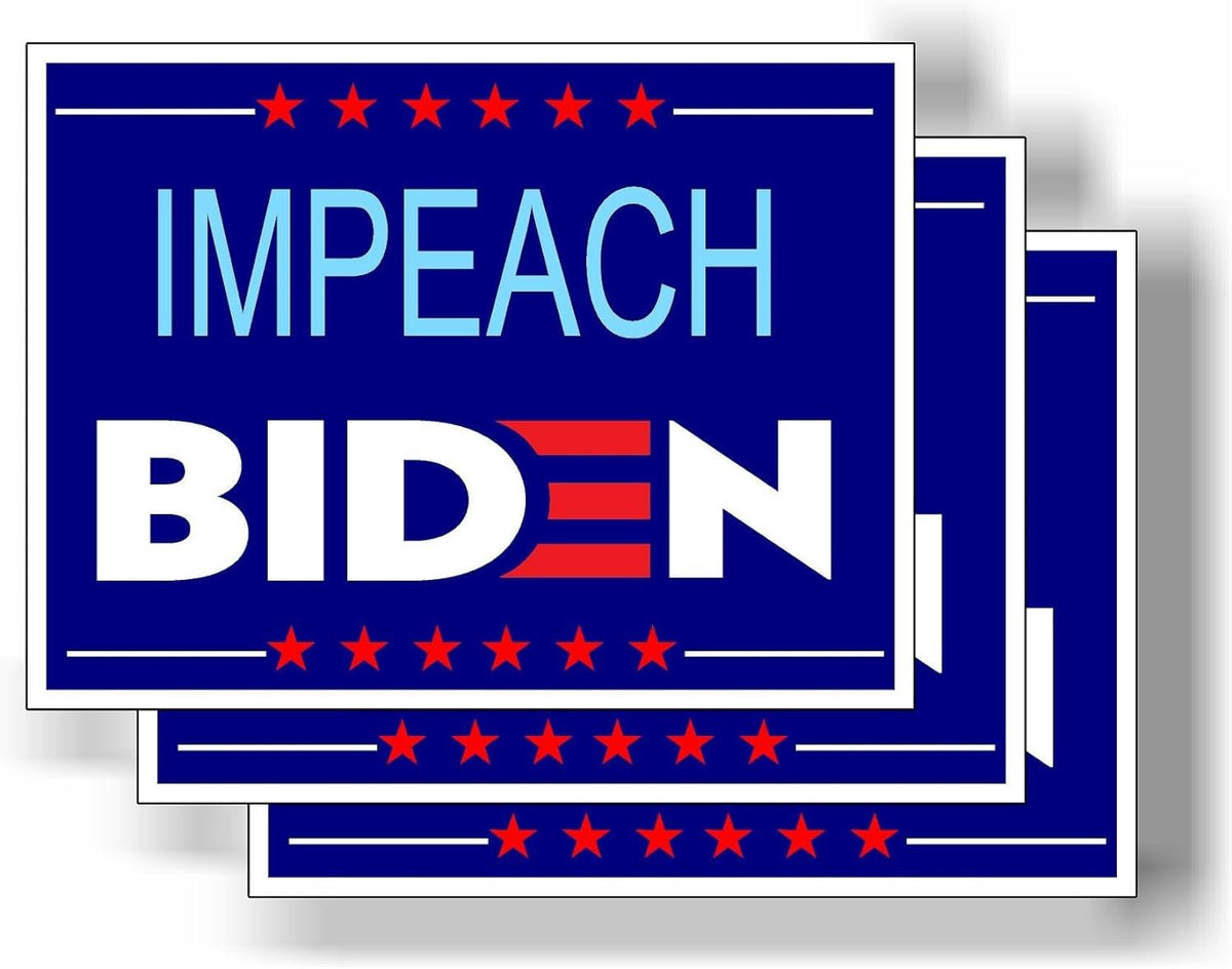 3 Pack Eco Impeach Biden Stars Bumper Magnet 4 in x 3 in