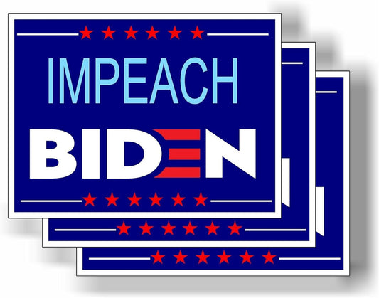 3 Pack Eco Impeach Biden Stars Bumper Magnet 4 in x 3 in