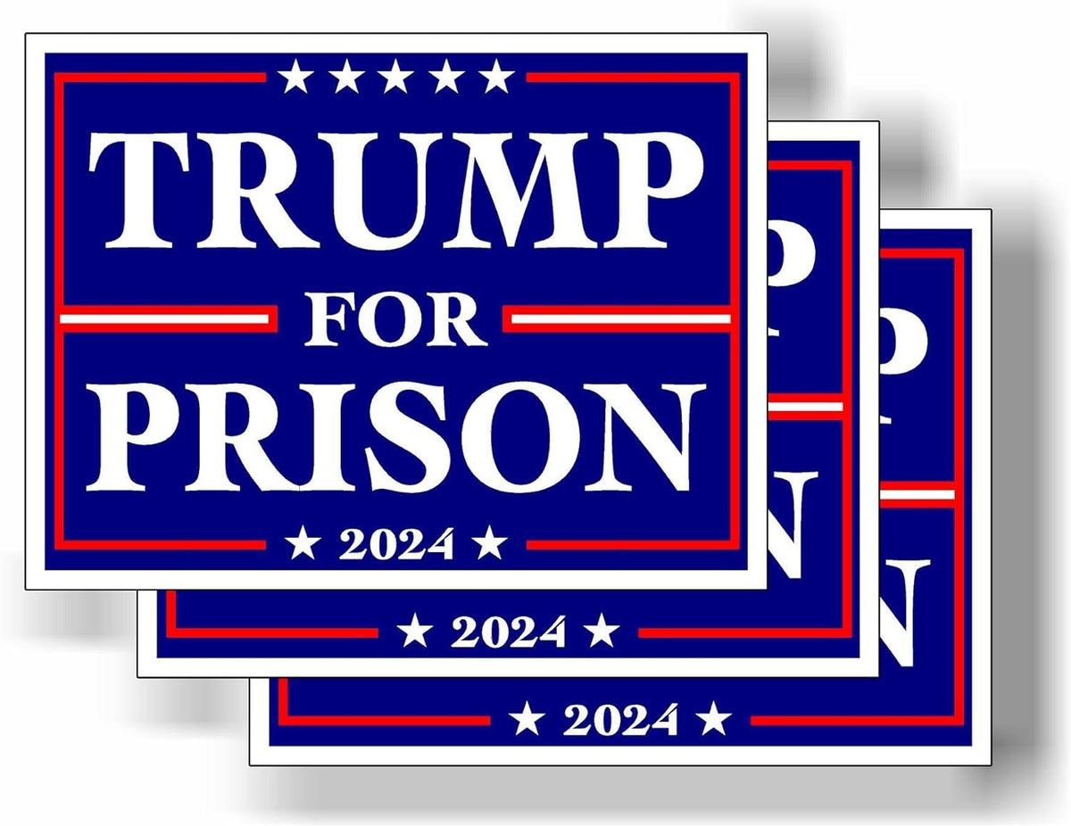 3 Pack Eco Trump for Prison 2024 Political Biden Bumper Magnet 4 in x 3 in