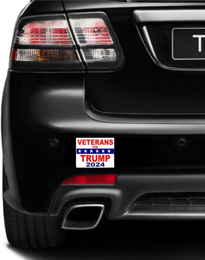 3 Pack Eco Veterans for Trump 2024 Size Bumper Magnet 4 in x 3 in