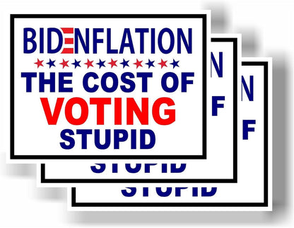 3 Pack Eco Bidenflation Cost of Voting Bumper Magnet 4 in x 3 in