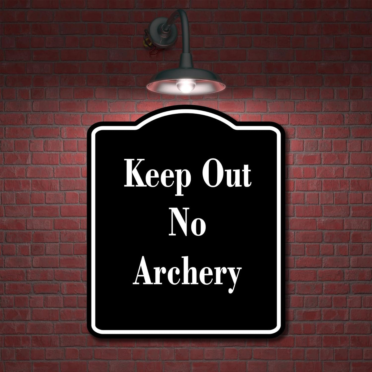 Keep Out No Archery BLACK Aluminum Composite Sign 15''x18''