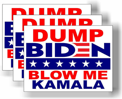 3 Pack Eco Dump Biden Blow Me Kamala Bumper Magnet 4 in x 3 in