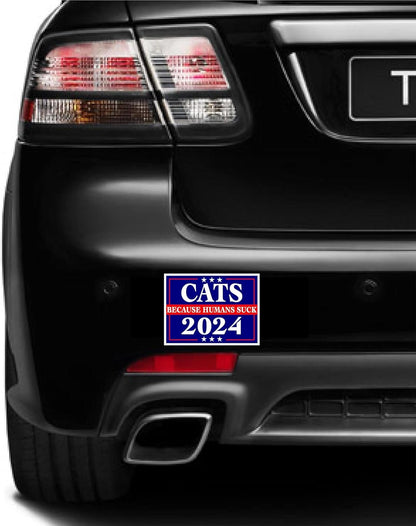 3 Pack Eco Cats Because People Suck 2024 Bumper Magnet 4 in x 3 in