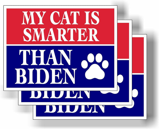 3 Pack Eco My Cat is Smarter Than Joe Biden Trump Political Bumper Magnet 4 in x 3 in