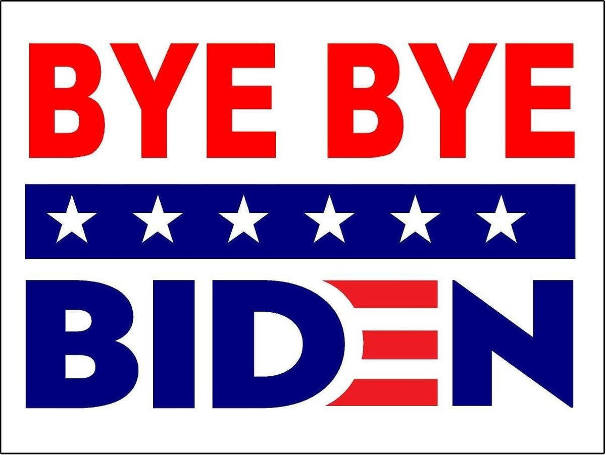 3 Pack Eco Bye Bye Biden Blue Stars Bumper Magnet 4 in x 3 in