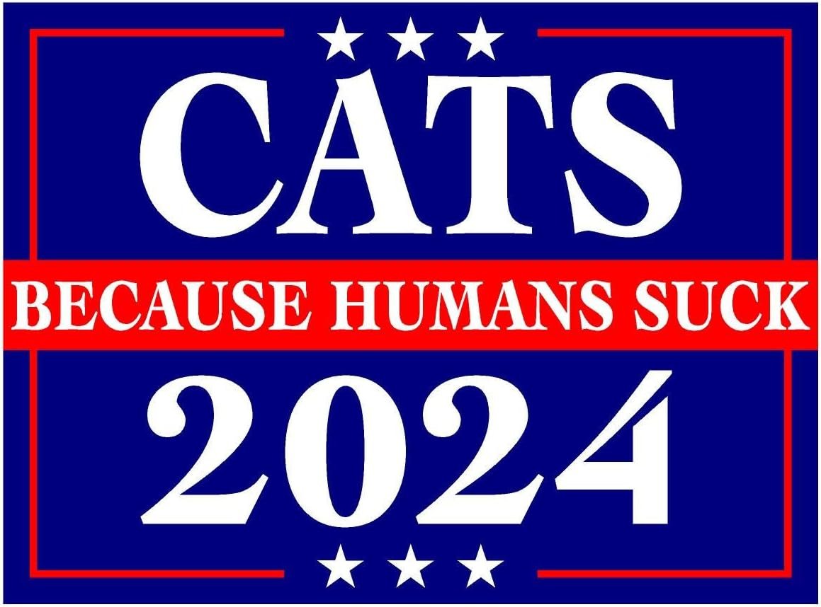 3 Pack Eco Cats Because People Suck 2024 Bumper Magnet 4 in x 3 in